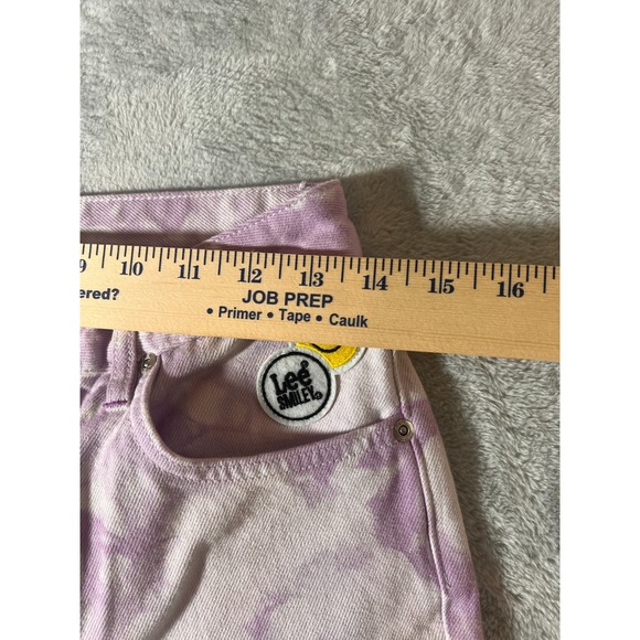 Lee Purple Tie Dye High Waist Crop Boot Cut Jeans 26 x 28 Raw Edge at Ankle - Picture 13 of 17